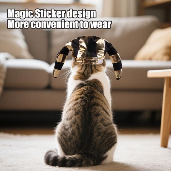 Pet Cosplay Egyptian Pharaoh Costume Set Ancient Pharaoh Hat And Adjustable Bib Set for Small And Medium Cats Dogs