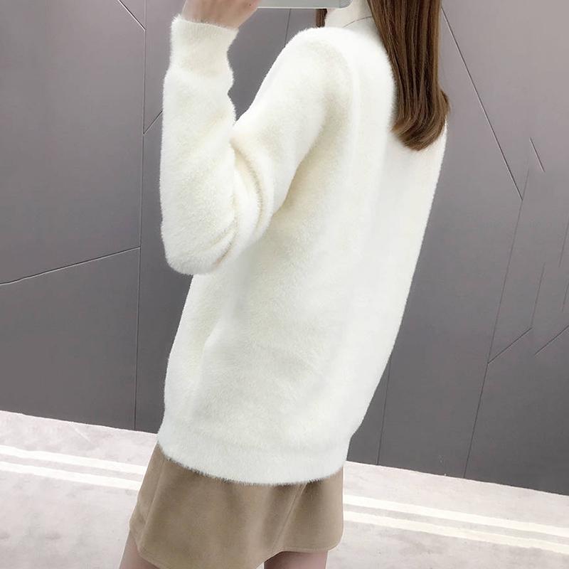 Female Cashmere Blended Knitted Sweater Women Tops Autumn Winter Turtleneck Pullovers