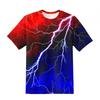 T-Shirts for Children 3D Print Flame Lightning Casual Boys Girls Tops Summer Crew Neck Short Sleeves 2025 Children's Clothing