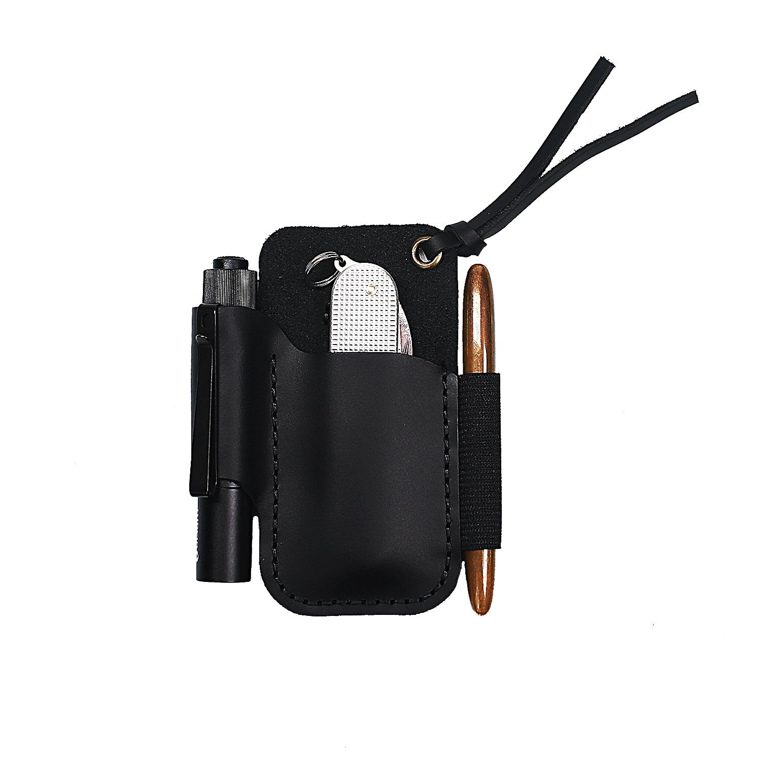 

Pure Cowhide Kit, Tool Fanny Pack, Genuine Leather Small Kit, Thickened And Durable, Portable And Multi-Functional Retro Bag. чорний