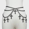 European and American Alloy Cross Pendant Multi-layer Body Chain with Wave Side Swing Waist Ornament