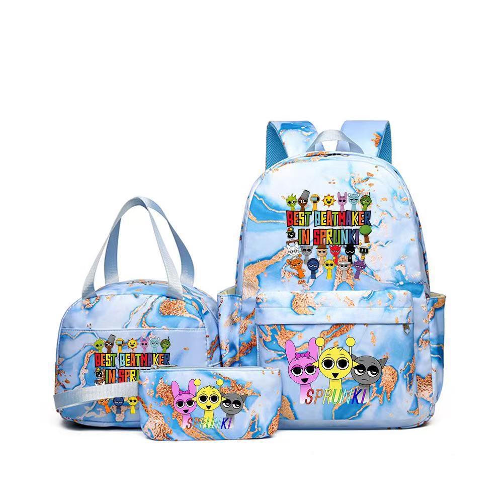 Rhythm zygote student schoolbag children's backpack backpack three-piece set