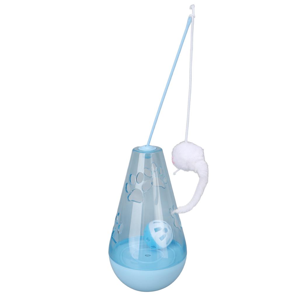 Cat Roly Poly Toy Cat Built in Bell Ball Interactive Snack Toy with Plush Mouse Cat Stick for