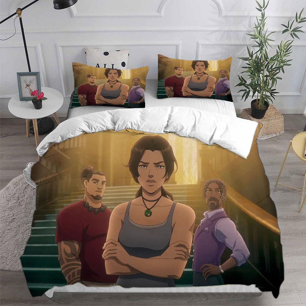 Tomb Raider The Legend Of Lara Croft Season 1 Bedding Sets Bed Cover Comforter Duvet Cover Pillow Case 2-3 Pieces Sets