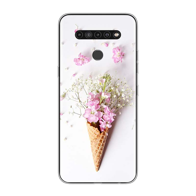 Flor de Helado Para LG V60 V50S V50 G8X G8S G8 G7 ThinQ 5G K61 K51S K41S K30 K20 Q60 Q9 Funda Suave para Teléfono