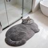 Cartoon Kitten Doormat: Cute Faux Cashmere, Dirt-Resistant Bathroom or Bedroom Floor Mat