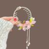 Tassel Flower Horsetail Buckle Pearl Hanfu Headwear Elegant Flower Ponytail Holder  Holiday