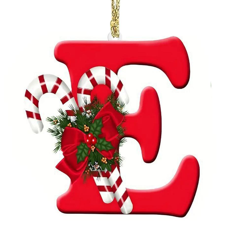 1pc Christmas Pendant Acrylic 26 Letter Pendant Hanging Christmas Tree Ornament Accessories Xmas New Year Decor Ornaments