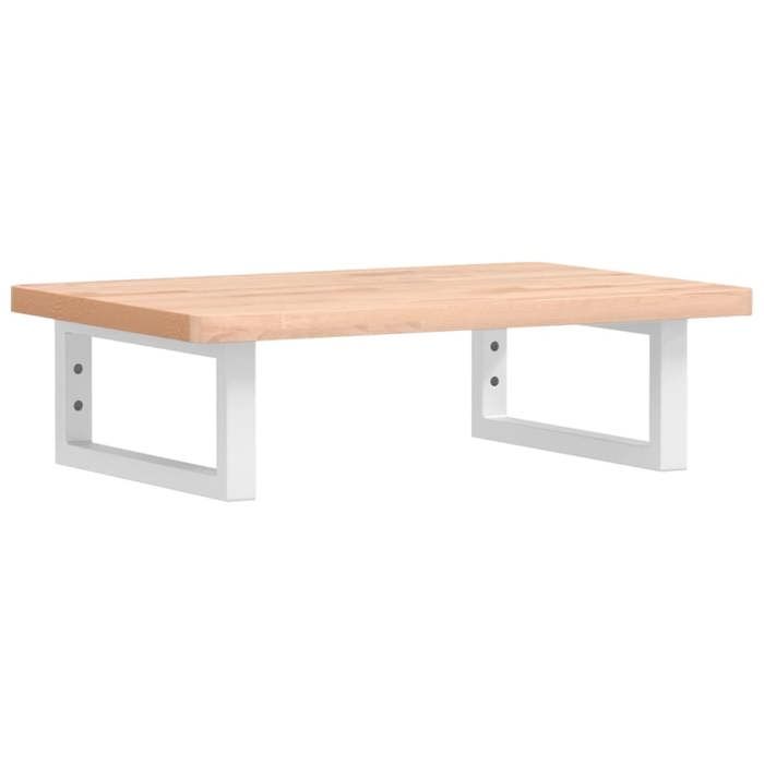 VidaXL Wall-mounted Washbasin Shelf Steel and Solid Beech Wood, Floating Washbasin Shelf, Washbasin Shelf To Place 3302356