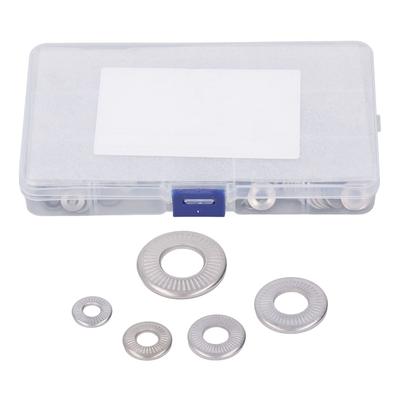 140Pcs 5 Types Knurled Conical Spring Washer Stainless Steel Serrated Conical Spring Washer M4 M5 M6 M8 M10