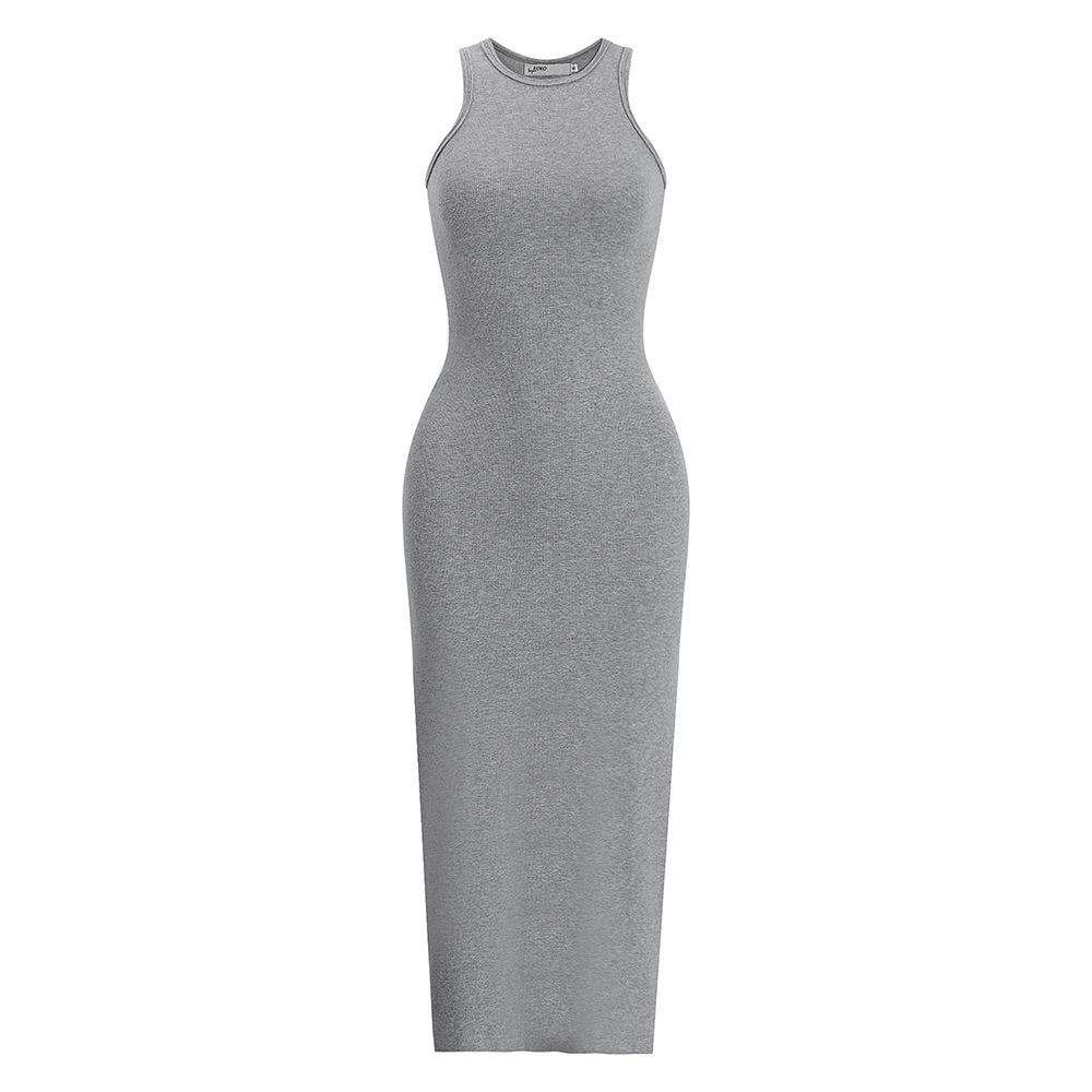 Sommerkleider, sexy, eng, ärmellos, Paket, Hüfte, lange Kleider, süße, würzige Taille, schlanke Neckholder-Tank-Kleider