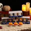 Set of 3 Halloween Themed Candle Ornaments Funny Black Cats Skull Pumpkin Witches Shape Candle for Home and Party Decors