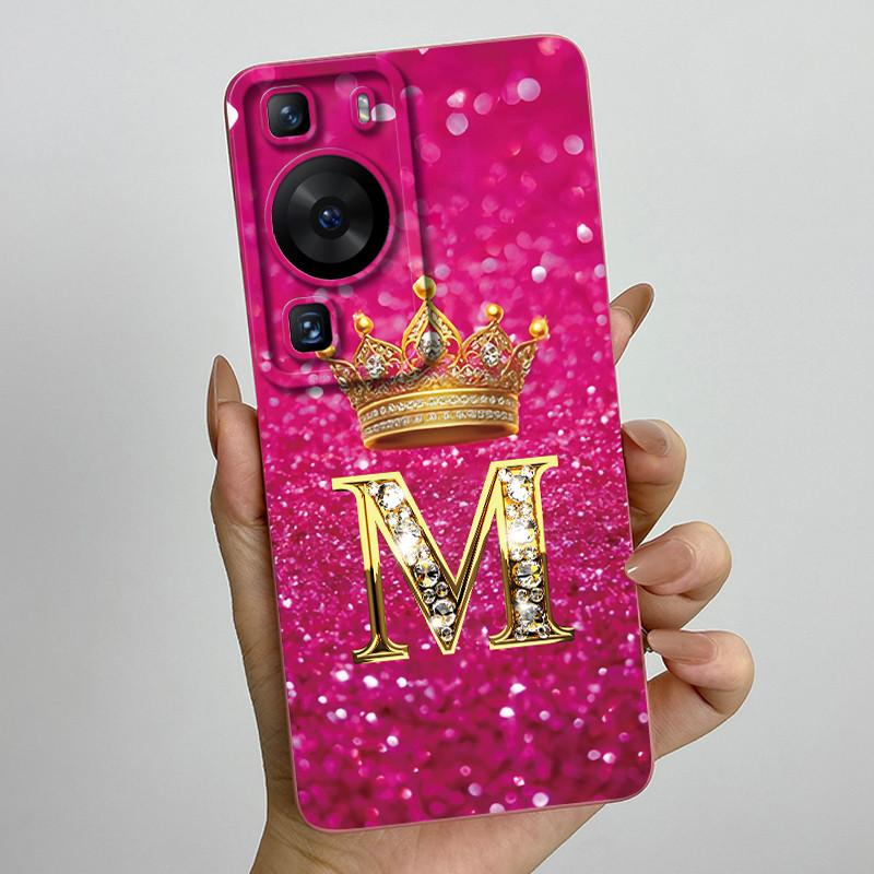 For Huawei P60 / P60 Pro / P60 Art Crown Letter Couple Phone Case HuaweiP60 P60Pro P60Art Soft Silicone TPU Protective Casing
