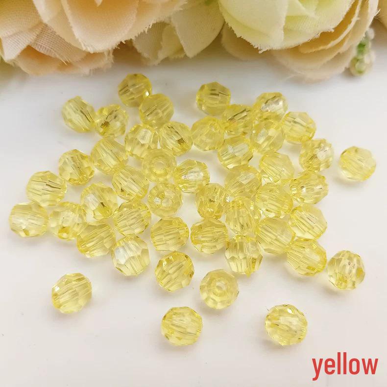 Transparent 6MM Faceted Acrylic Beads for DIY Crystal-Like Ornaments and Curtains