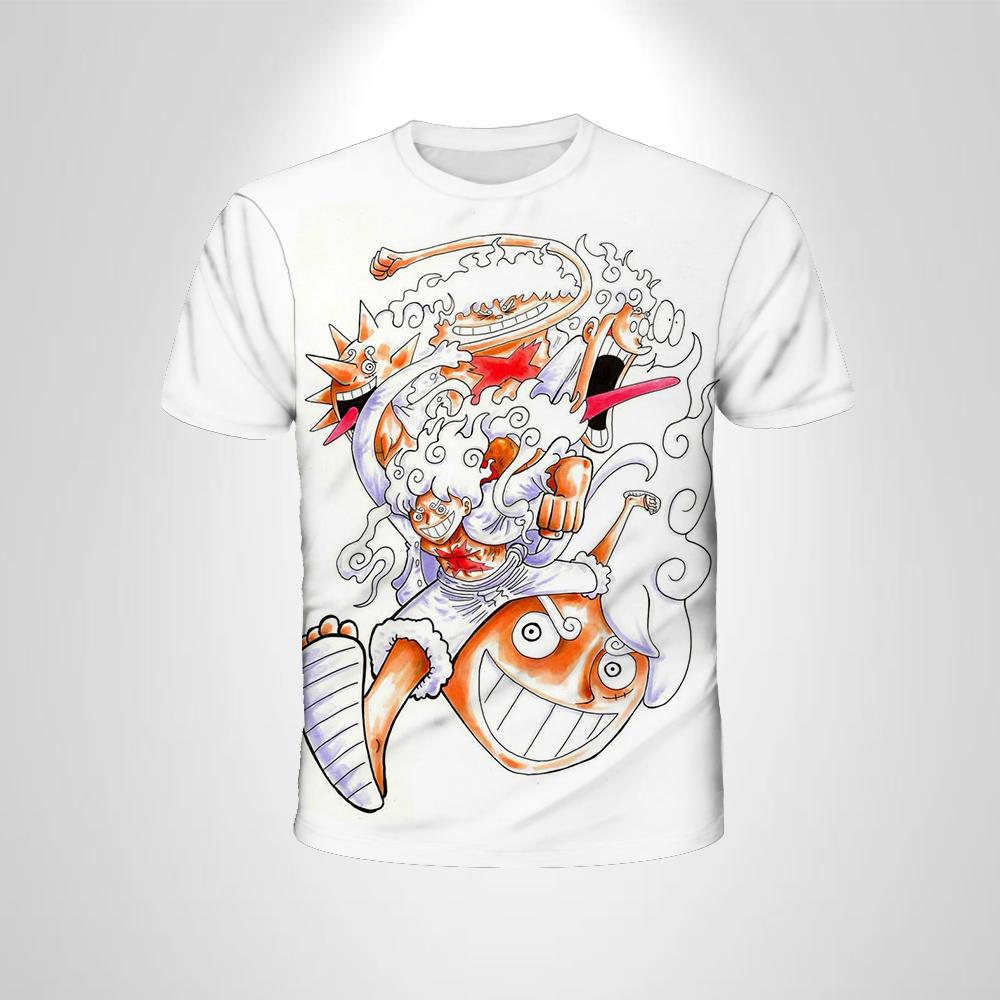 T-shirt da Uomo Anime One Piece 2025 Cartone Animato Manica Corta Cosplay Luffy Top di Gamma Larga e Traspirante Abbigliamento da Uomo Nero
