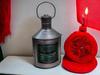 Nautical Boat Lanterns (Set of 2): Red & Green Fresnel Lens Oil Lamps
