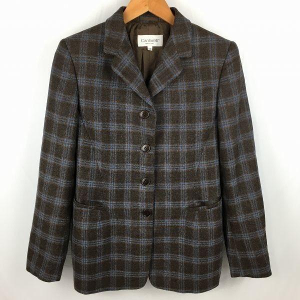 

Cantarelli Сделано в Италии Блейзер в клетку из смесового кашемира Коричневый Размер 40 Женский