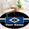 Blue Diamond Emblem Custom Name Round Area Rug Carpet Rug For Living Room Bedroom Sofa Playroom Decor Nonslip Floor Mat