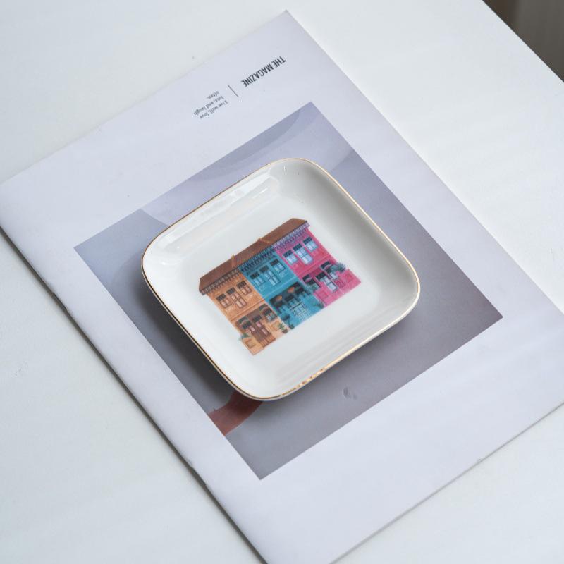 European Style Ceramic Jewelry Dish - Valentine's & Mother's Day Bracelet and Ring Display Tray