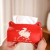 Year of the Horse Tissue Box: 'Ma Shang You Cai' Wealth Theme, National Style Living Room Ornament, Leather Car Tissue Holder