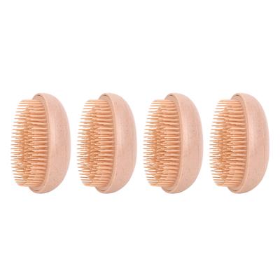 4pcs Wheat Straw Hair Brush Egg Shape Detangling Brush Portable Styling Comb Hair Brush for All