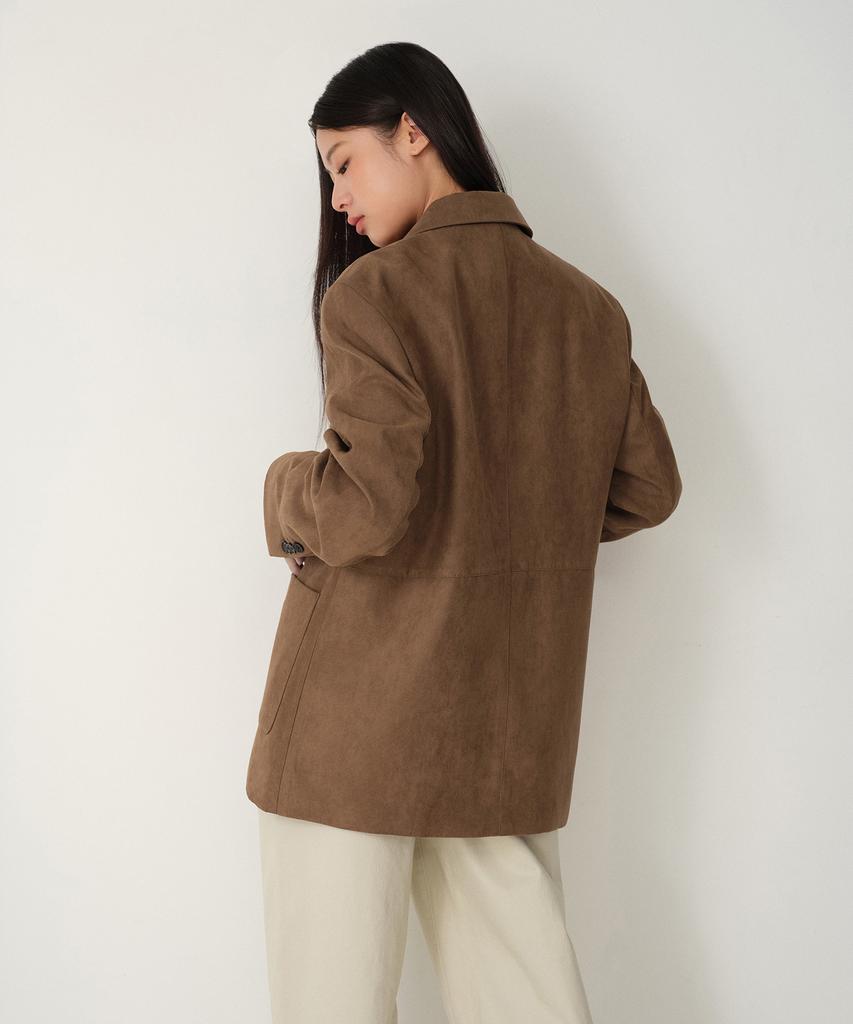 Musinsa Standard Woman Women'S Synthetic Suede Oversized Blazer [Light Brown]