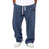 Men's Loose Fit Corduroy Wide Leg Pants with and Pockets, Color Casual Trousers