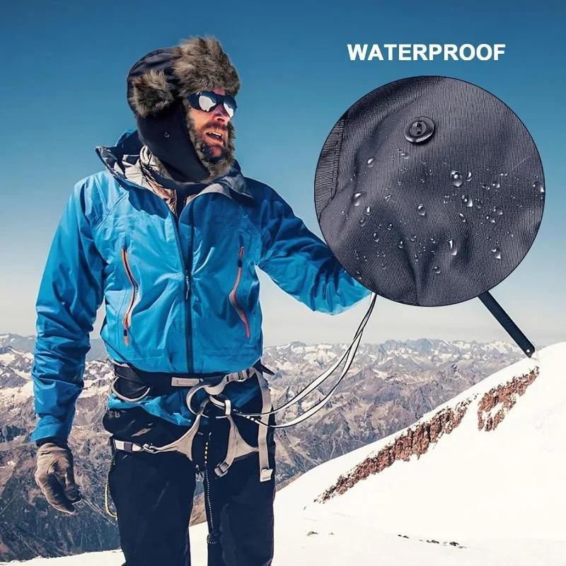 Russian Ushanka Winter Hat Mens Warm Soldier Pilot Hat Patrolman Earmuffs Polyester Fiber Windproof Cold Weather Gear