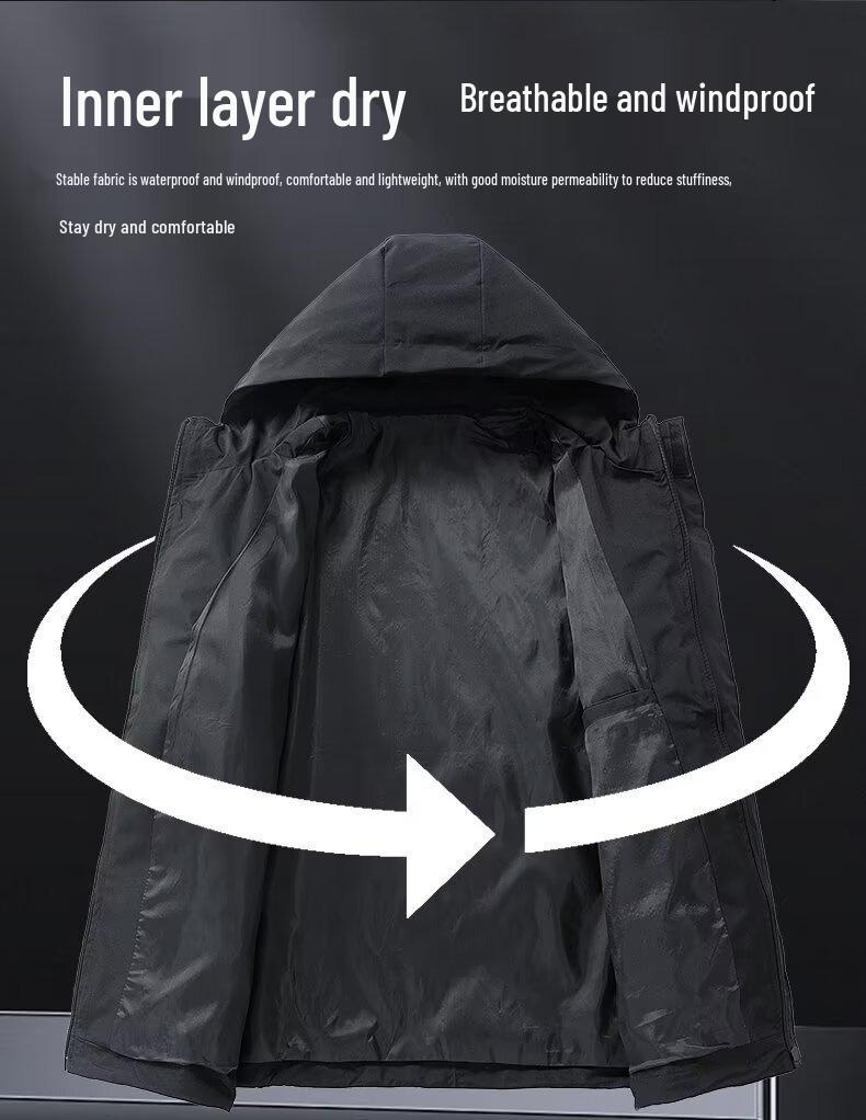 Men's Windproof Waterproof Stain-Resistant Mountaineering Jacket - Outdoor Spring/Autumn Casual Workwear for Climbing