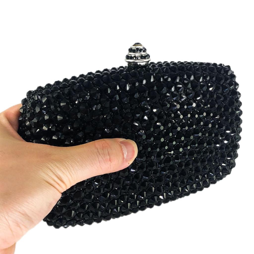 Boutique De FGG Crystal Clutch Purse with Spikes Women Party Clutch Bag Rhinestone Evening Handbags Wedding Prom Clutch,Mini