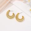 New product gold stud earrings light luxury retro geometric earrings feel fashionable and simple C-shaped gold stud earrings