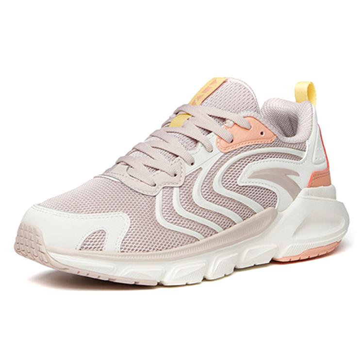 New Anta Running Collection Breathable Lightweight Low-Top Running Shoes Women's Gray White Pink 122115590-2