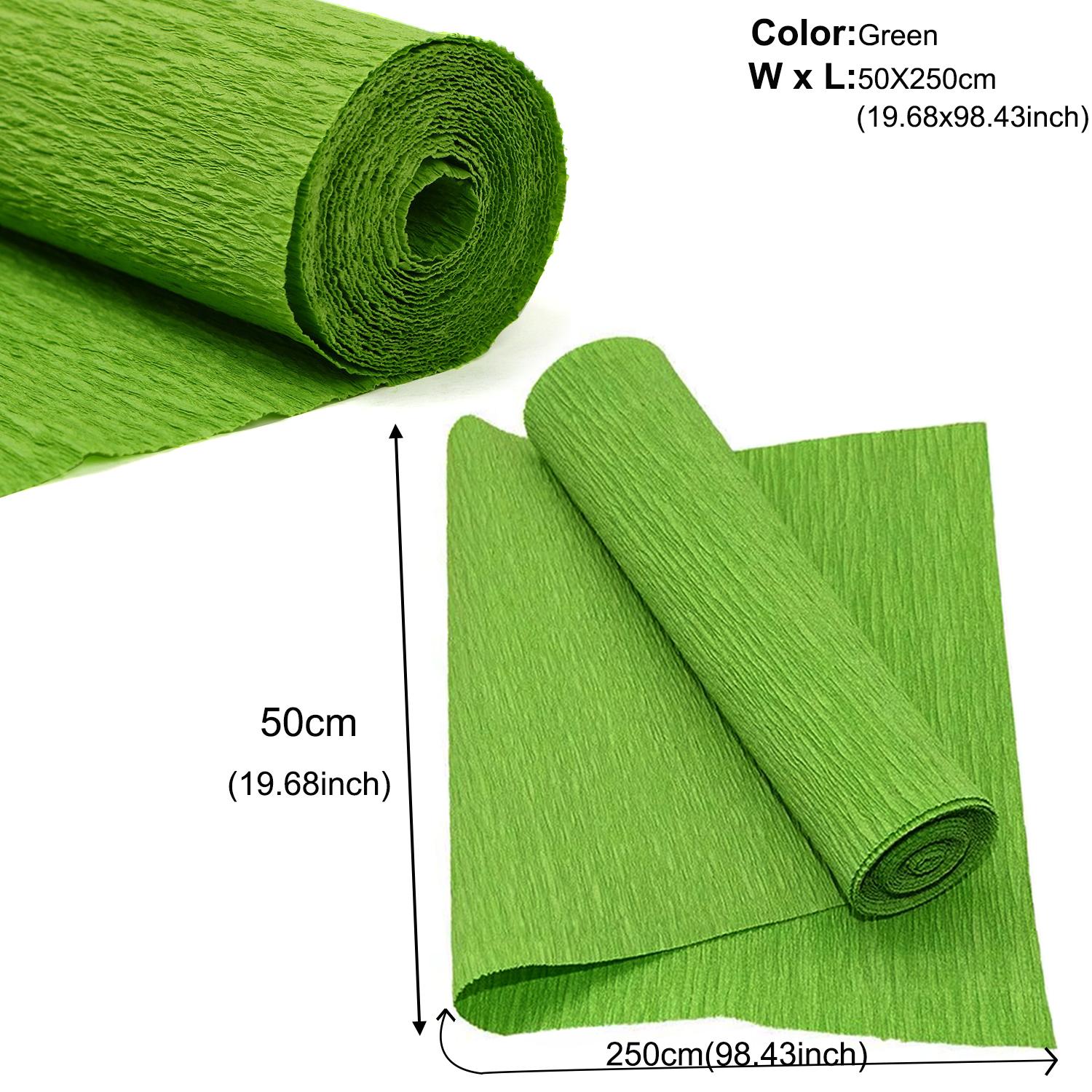 

12 кольорів 50x250см Кольоровий рулон крепового паперу Орігамі Гофрований креповий папір Крафт DIY Квіти Декорація Папір для пакування подарунків Крафт 50x250cm Green