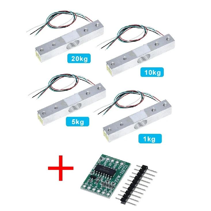 Load Cell Weight Sensor 1KG 5KG 10KG 20KG HX711 Module Electronic Scale Aluminum Alloy Weighing Pressure Sensor Ad Module