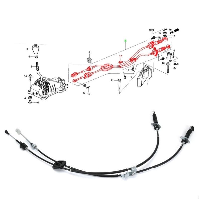 Schaltkabel für Schaltgetriebe für K24 5/6-Gang 54310-SDA-L02 54310SDAL02 Hohe Haltbarkeit und reibungslose Schaltleistung