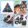 3D Printed Stress Relief Cube Toy Brain Teaser Deformable Puzzle Cube Desk Toy Teens Adults Calming Decompression Flipping Sensory Toy