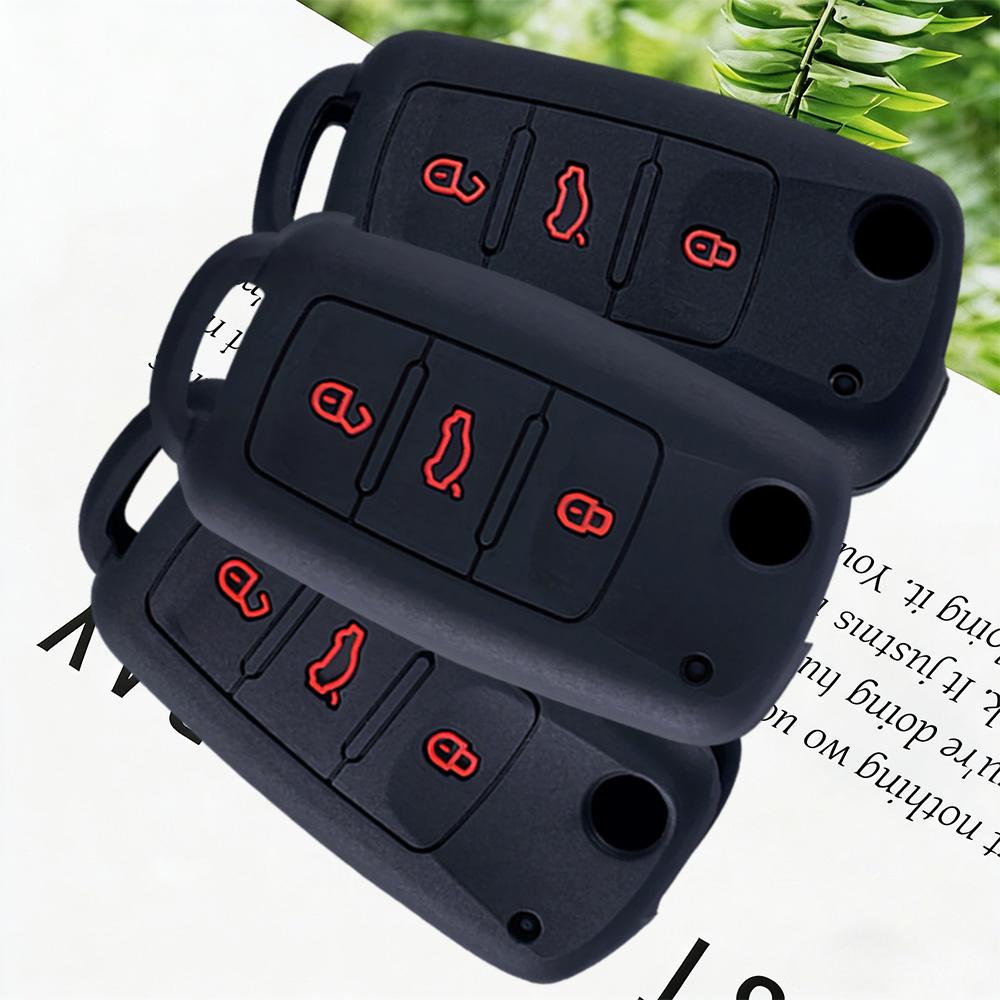 Car Key Case For Vw Golf Jetta Polo For Skoda Yeti Superb Rapid Octavia For Seat Leon Ibiza 3 Button Silicone Key Cover