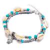Fashion Bohemian Shell Turtle Pendant Double Layers Anklets