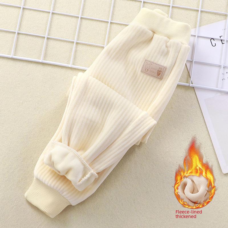 

Детские спортивные штаны с флисовой подкладкой — теплые и плотные для осени и зимы 90 белый