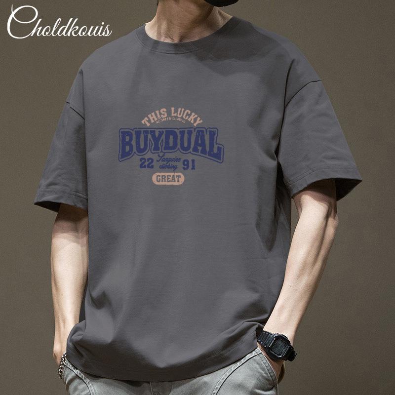 

Ретро футболка с коротким рукавом для мужской летней моды, брендовая футболка из чистого хлопка с модным узором 3XL