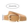 Elegant Skinny Waist Belt Womens Faux Leather Strap Adjustable Gold Buckles Dress Up Essential