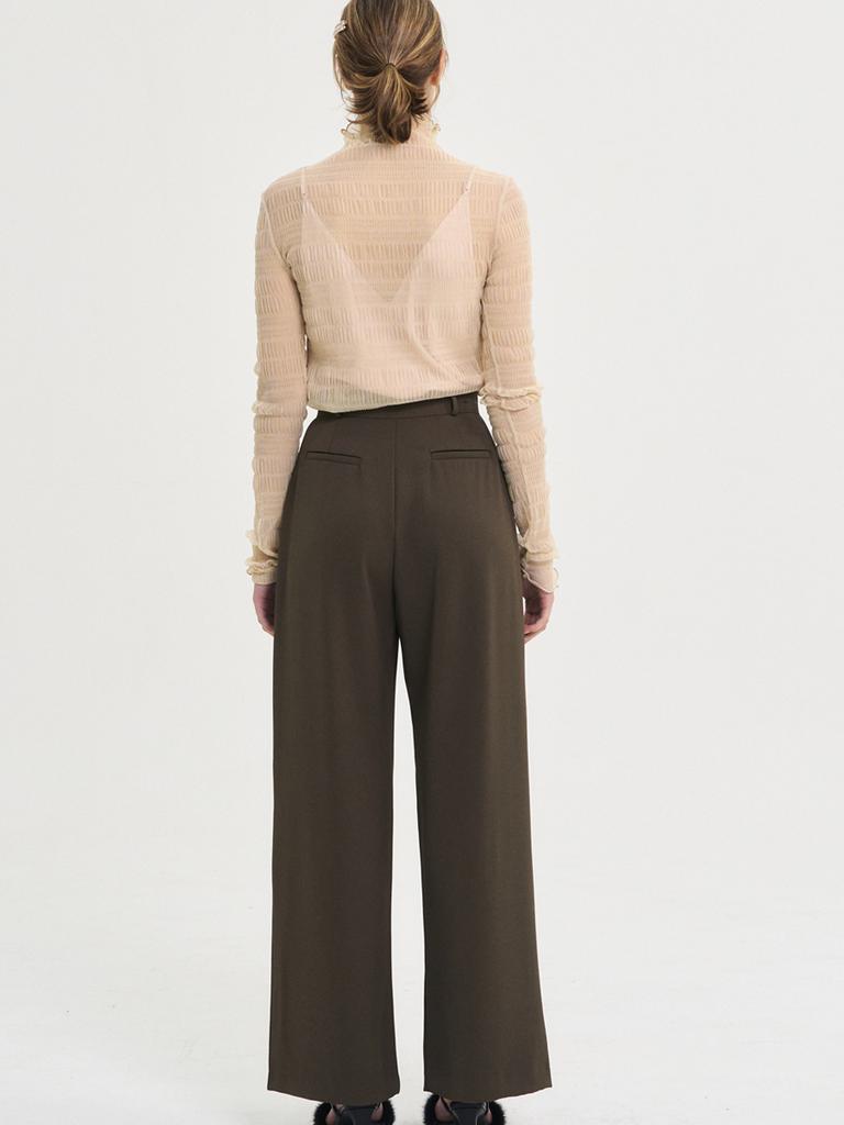 SORRY, TOO MUCH LOVE Seine Wild Pintuck Slacks_Brown