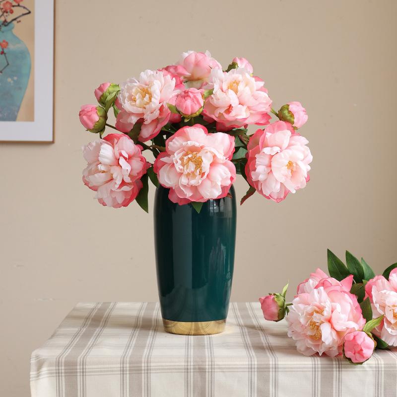 1PC Large Silk Peony Artificial Flowers Peony Style Fake Flowers Bouquet For Wedding Dining Table Home Decor Bouquet Decoration