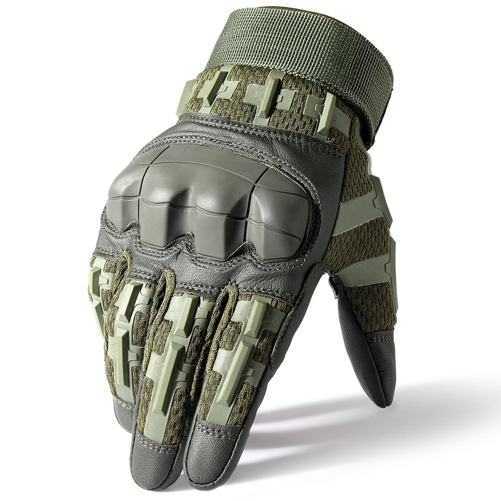 PU Leather Full Finger Touch Screen Gloves Hiking Cycling Training Climbing Airsoft Hunting Non-slip Protective Gear