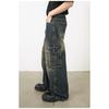 Long Trousers Versatile Washed Multi-pocket Design Sense of Work Jeans Men Senior Sense Pants