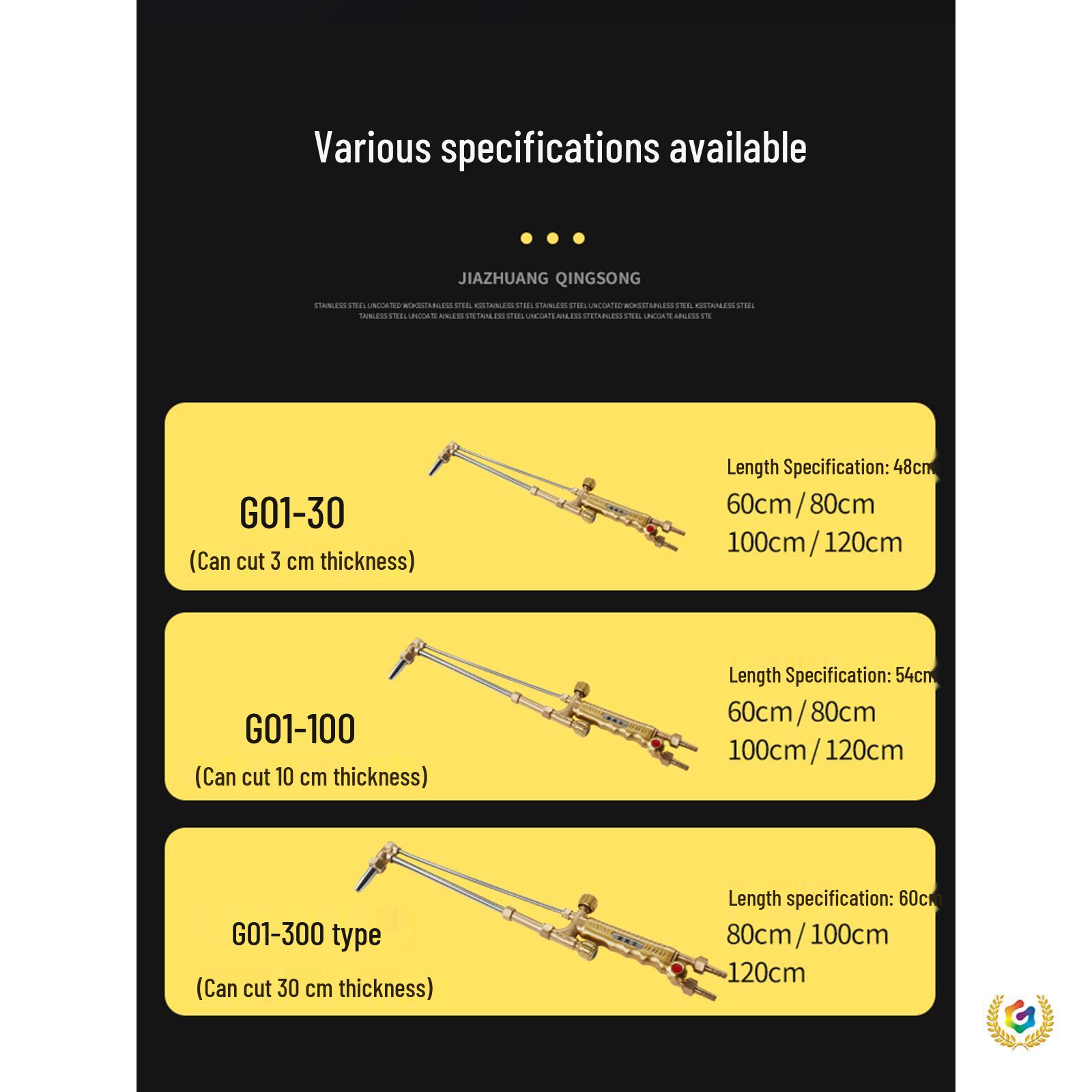 

Explosion-Proof G01-30/100 Cutting Torch - Durable Air, Gas, Oxygen, Acetylene, and Coal Gas Handle. G01-30, Acetylene