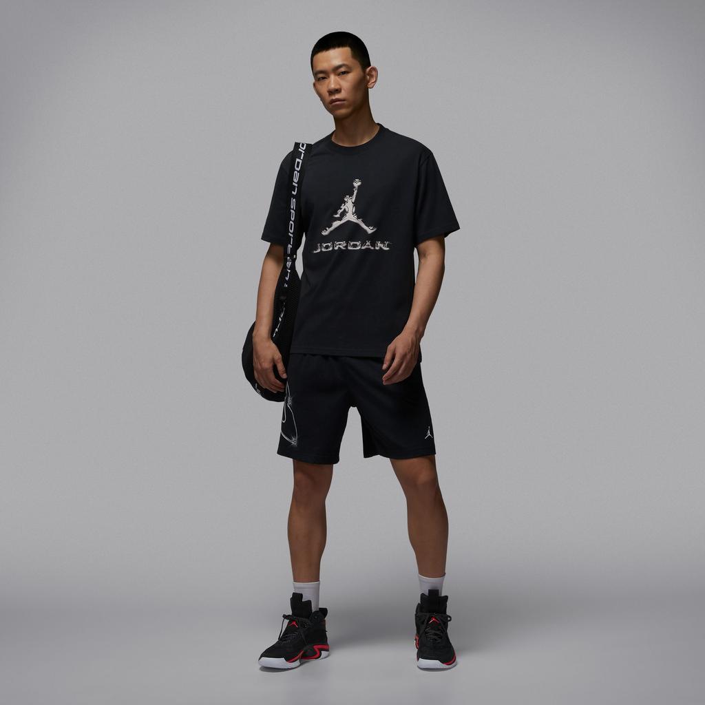 Jordan Dri FIT T Shirts Men's Black Crew Neck Moderate HQ9092-010