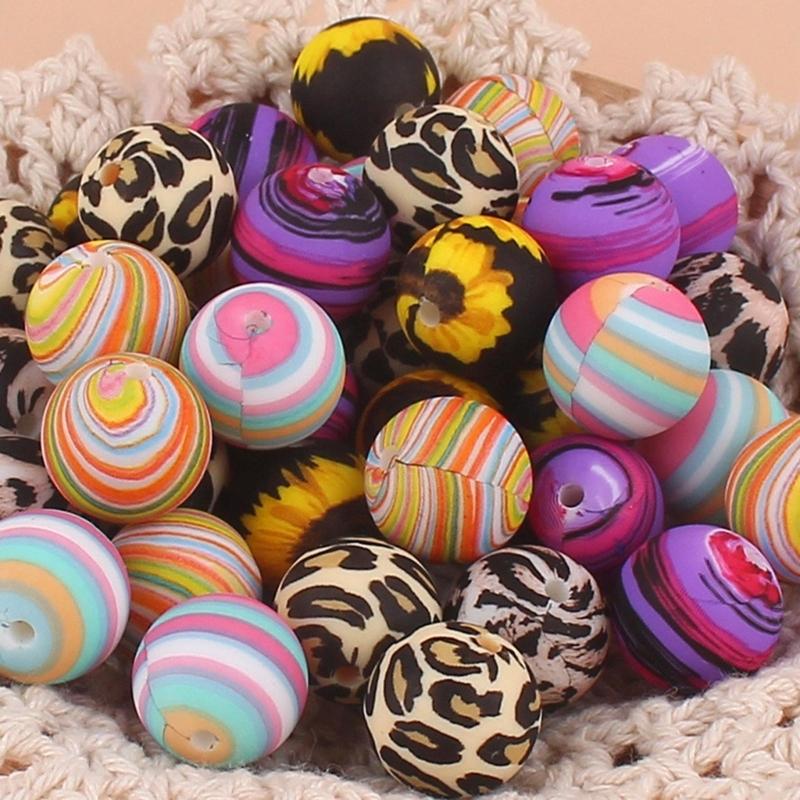 20pcs Silicone Beads with 15mm Diameter Food Grade Baby Teethers Beads Silicone BPA Free For Necklaces Pacifier Holder