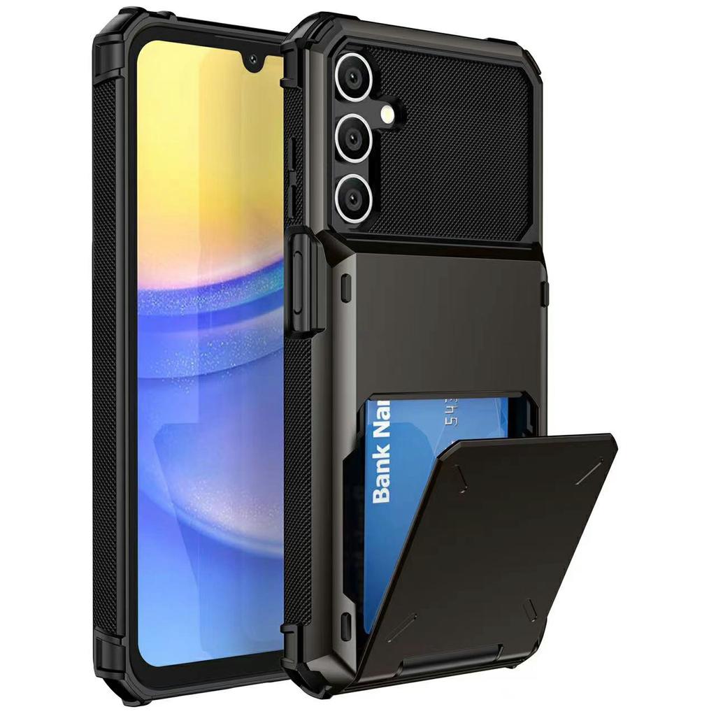 For Samsung Galaxy S26+ Case PC + TPU Dual Layer Back Phone Cover with Card Holder