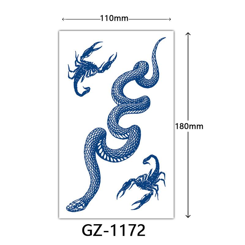 Herbal Tattoo Stickers, Juice Tattoo Stickers, Semi-Permanent English Letter Tattoo Stickers Tattoo
